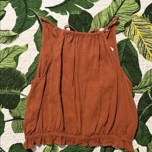 Pilcro Rust High Neck Crop top